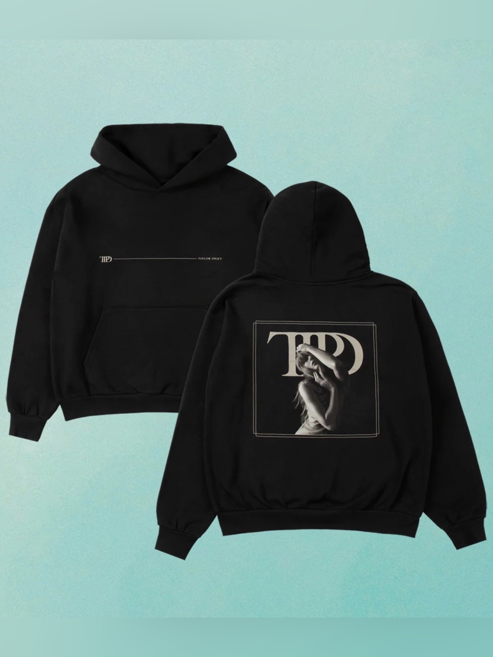TAYLOR SWIFT THE TORTURED POETS DEPARTMENT BLACK HOODIE